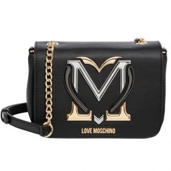 Love Moschino Mini Shoulder Bag with Chain and Black Monogram Logo