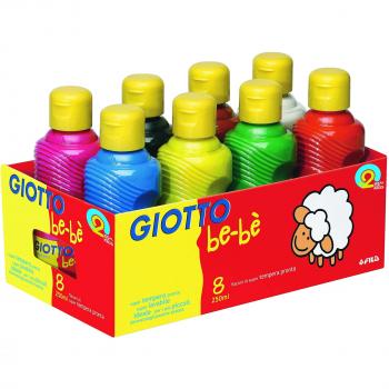 TEMPERA GIOTTO BEBE LIQUIDA SCHOOLPACK 8 BOTES X 250 ML
