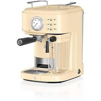 Swan Retro One Touch SK22150CN Cafetera Express Semi Automática para Espresso y Cappucino, 15 Bares