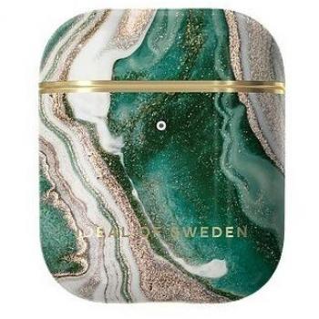 Carcasa Resistente para Airpods 1 y 2 Mármol Jade Dorado Ideal Of Sweden Verde