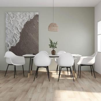 Sillas de Comedor Blancas PP - 6 Unidades