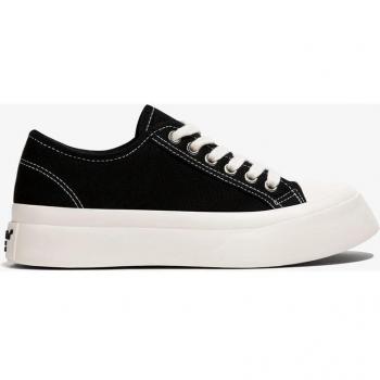 Zapatillas de lona para mujer en color negro con suela blanca
