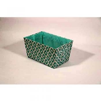 Compactor Home Cesta Rectangular Mediana con Asas. Fabricada en cartón y Tela. Modelo Daman. Tamaño: 32 x 22 x 17cm. RAN8209