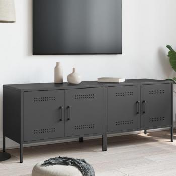 Muebles de TV 2 piezas acero negro 68x39x50,5 cm Negro