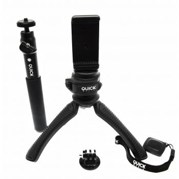 Quick Media QMSLS - Kit Palo Selfie trípode, Color Negro
