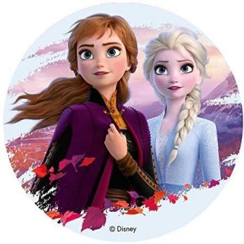Dekora - Decoracion Tartas de Cumpleaños Infantiles en Disco de Oblea de Frozen II - Elsa y Anna