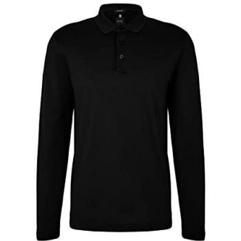 BOSS Long Sleeve Black Wool Polo for Men - Size S