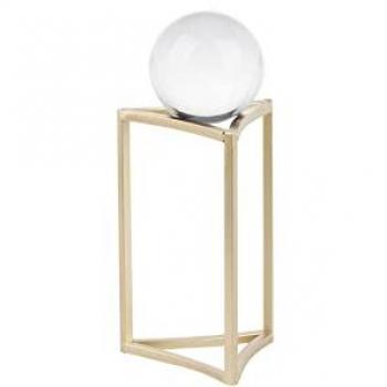 Figura Decorativa de Metal y Cristal 14x12x28 cm - Complemento Elegante para el Hogar