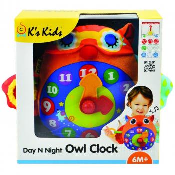Reloj aprendizaje para bebes en tela  Reloj búho día y noche