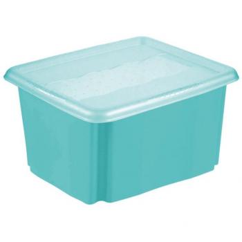 Caja de almacenaje Emil&Emilia, 24 litros, turquesa