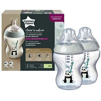 Tommee Tippee Biberones Closer to Nature, 260 ml, Pip el Panda, 2 Unidades