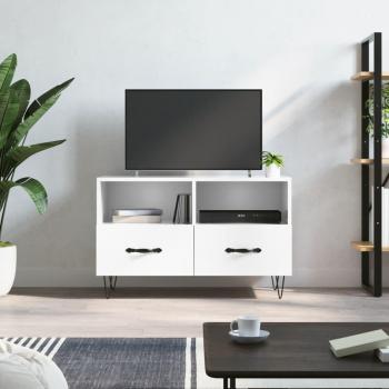 Mueble para TV madera contrachapada 80x36x50 cm, Mueble de Salon, Mueble TV, Mesa de TV, color blanco brillo