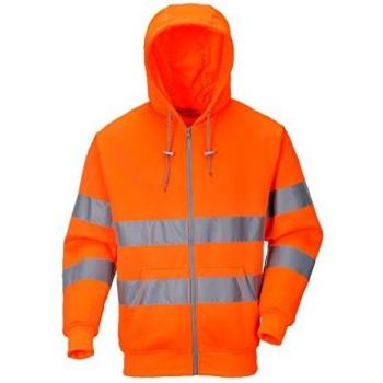Sudadera de alta visibilidad con capucha y cremallera frontal Portwest Naranja 3XL