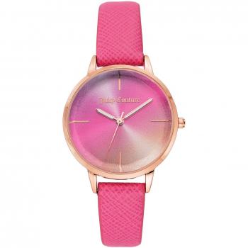 Juicy Couture Women's Quartz Watch JC1256RGHP (34 mm) - Transparent Pink Multicolored