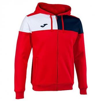 Chaqueta con capucha Joma Crew V para hombre en color rojo marino y blanco