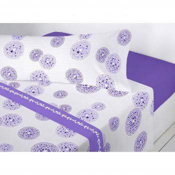 Juego sábanas pirineo JERTE Antonella. Cama de 105 cm. Color Malva - Sedalinne