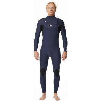 Traje de Neopreno Rip Curl Dawn Patrol 3/2 mm Hombre Azul Marino con Cremallera en el Pecho y Mangas Largas