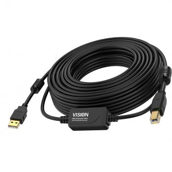 Cable USB Vision TC 10MUSB+/BL/2 - Cable Amplificador de 10 metros USB 2.0 en color negro