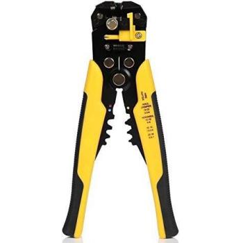 Alicate Pelacables Automático,Profesional Multifuncional Automático de Alambre Cable Crimpadora Autoajustable Pelacables Alicates de Corte Herramienta de Terminal AWG 24-10