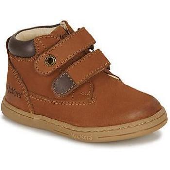 Kickers Tackeasy Brown Children's Mid Boots with Velcro Strap