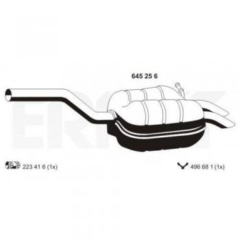 Silenciador trasero ERNST 645256 para Skoda 1K5253609B
