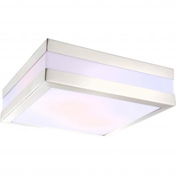 Plafón exterior Creek de acero inoxidable, 2x E27 LED, IP44, diseño moderno