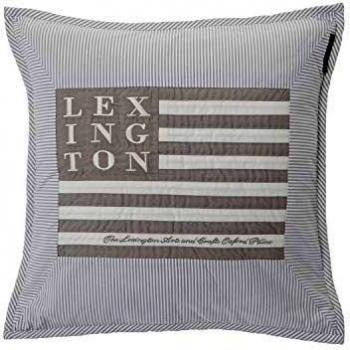 Lexington - Art & Crafts Sham - Funda de cojín, cojín decorativo, 50 x 50 cm, algodón, sin relleno, color gris y blanco