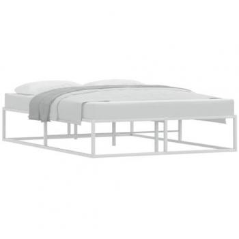 Estructura de Cama Metálica Blanca 140x200 cm sin Colchón