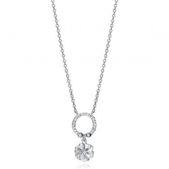 Collar Elegant Viceroy de Plata con Flor Colgante y Circonitas