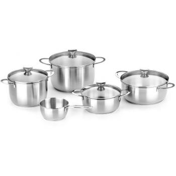 BRA Batería De Cocina 5 Piezas Watch, Acero Inoxidable AISI 304 18/10, Plata