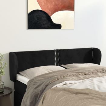 Cabecero de terciopelo negro 147x23x78/88 cm Vidaxl