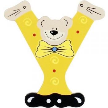 Personalized Wooden Letter Y with Bear - Playshoes 10 cm
