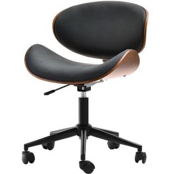Silla de Oficina Wellhome Argi Negra - Diseño ergonómico, respaldo alto, reposabrazos ajustables, tapizado en tela negra, base giratoria y ruedas para fácil movilidad