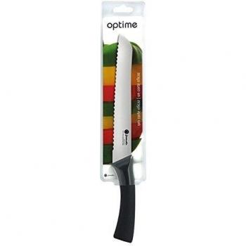 Jomafe Optime - Cuchillo para pan, 20 cm, color gris y negro