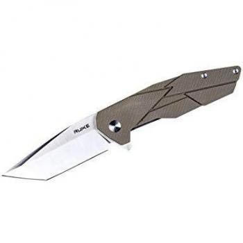 RUIKE P138-W Desert Sand Linerlock - Navaja de bolsillo con cierre de seguridad