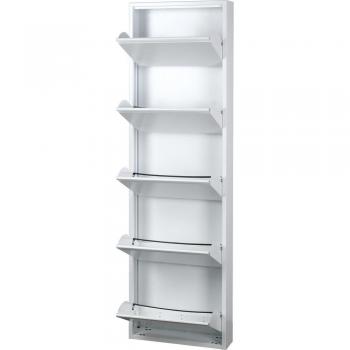 Zapatero Metálico Ahorraespacio de 5 Puertas en Blanco - Sarmog