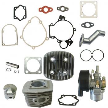 Cabeza de cilindro y cilindro & carburador compatible con 66/80cc Motor de 2 tiempos motorizado bicicleta