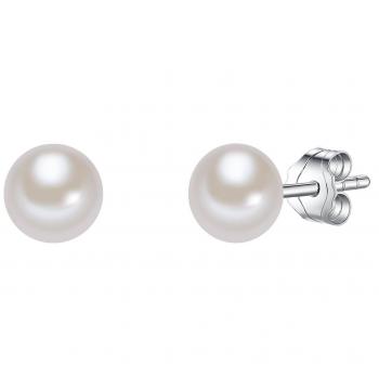 Pendientes de Perlas de Agua Dulce en Plata Esterlina - 1 ct