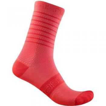 Calcetines Castelli Superleggera 12 Rosa Brillante L-XL para Mujer