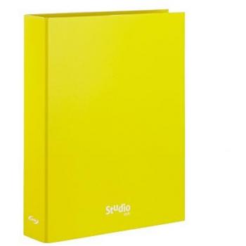 Carpeta cartón forrada 4 anillas 25 mm color amarillo diseño studio Pardo 921408