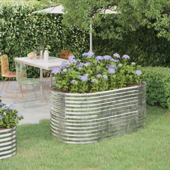 vidaXL Garden Raised Bed Powder-coated Steel 152x80x68 cm Silver