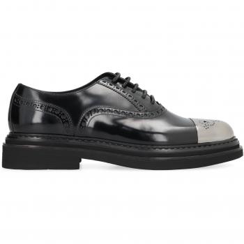 Dolce & Gabbana Men's Day Leather Lace-Up Shoes in Black | Size 41 | A20166A1203 Color 80999