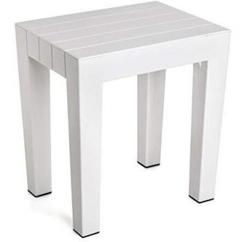 Tatay banqueta Rectangular Fabricada en Polipropileno Texturizado Blanco, con Acabado Efecto Madera. Protección Anti-UVA, Apta para Interior y Exteriores. Medidas 38x29x41m5 cm