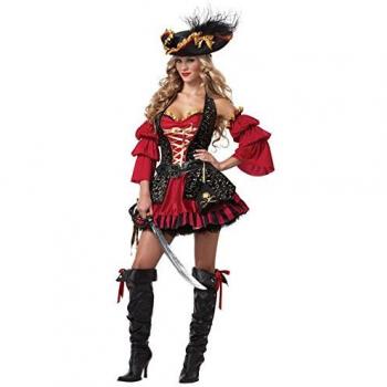 California Red Spanish Pirate Women's Cosplay Costume