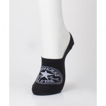 Converse - Pack de dos pares de calcetines invisibles Pinkies Knit con parche Chuck, color negro, talla 43-46