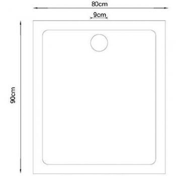 vidaXL Plato de Ducha Bandeja Rectangular Antideslizante Baño ABS Blanco 80 x 90 cm