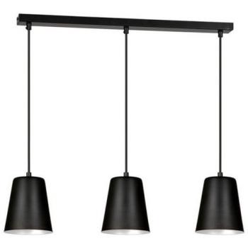 Lámpara de Suspensión Milargo EPIKASA, Acero con Recubrimiento de Polvo, Color Negro y Blanco, Dimensiones 66x100x14 cm