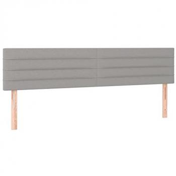 Cabecero con LED de tela gris claro 160x5x78/88 cm