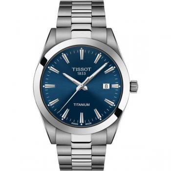 Tissot Gentleman Titanium Watch T127.410.44.041.00, 40mm, Men's, Blue Dial, One Size