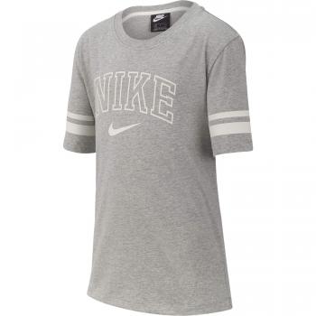 Nike W NSW Top SS Vrsty T-Shirt, Mujer, dk Grey Heather/Matte Silver/s, M